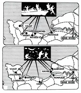 Normandy Beach Landings Drucke: D-Day Map