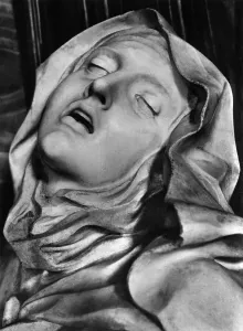 Bildhauerei Drucke: Details der Ekstase von Heiliger Theresia durch Gian Lorenzo Bernini