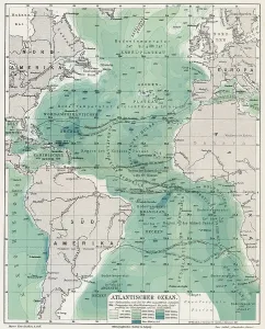 Atlantic Ocean Maps Drucke: German Made Map