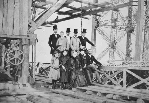 Eiffel Tower Construction Drucke: Gustave Eiffel and Others Posing