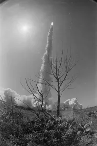 Fisheye Lens Photography Drucke: Launch of The Space Shuttle Challenger
