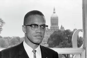 Malcolm X Drucke: Malcolm X vor dem Connecticut State Capitol Building