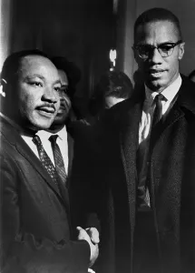 Malcolm X Drucke: Malcolm X trifft sich mit Dr. Martin Luther King