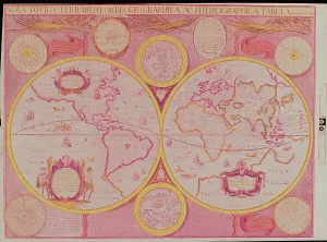 Historical Map Illustration Drucke: Map of World