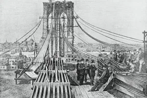 Civil Engineering History Drucke: Men Building Brooklyn Bridge