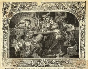 Männer trinken am Tisch