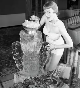 Caucasian Female Model Portrait Drucke: Model Posing with Ice Trophy