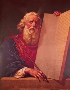 Ten Commandments Artwork Drucke: Moses with Ten Commandments by D.C. Fabronius