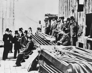Civil Engineering History Drucke: Officers Observing Bridge Construction