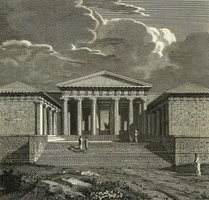 Greek Architecture Style Drucke: Perspective Elevation of Facade of Propylaea