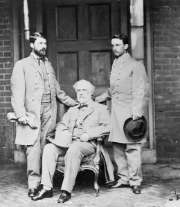 Robert E Lee Portrait Drucke: Robert E. Lee with Son and Aide