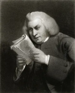 English Poet Artist Drucke: Samuel Johnson Reading Book