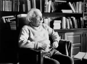 Albert Einstein Drucke: Scientist Albert Einstein in Library