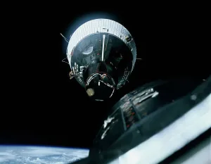 Early Space Exploration History Drucke: Spacecraft Hovering in Space