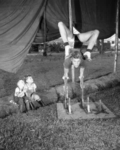 Trainingszeit für den Zirkus springen