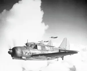 Military Aviation Images Drucke: Squadron of Curtiss Helldivers