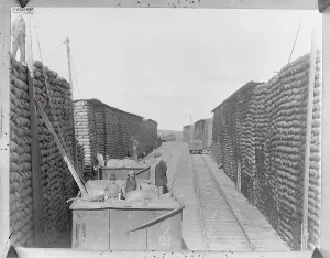 Farmers At Work Drucke: Stacking Wheat for Export