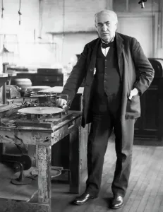 Thomas Edison Phonograph Drucke: Thomas Edison with Phonograph