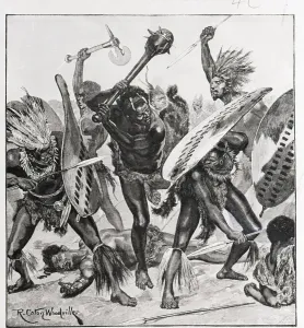 Australian Indigenous Culture Drucke: Aborigines Using Primitive Weapons