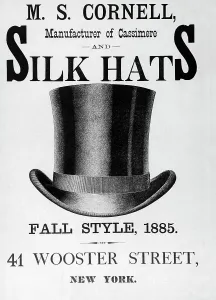 Woodcut Engraving Art Drucke: Advertisement for Top Hat