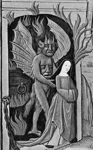 Manuscript Illumination Techniques Drucke: Illuminated Image Of Two-Faced Devil