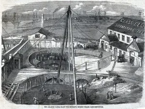 Atlantic Ocean Cable Laying Drucke: Illus Of Atlantic Cable Ready For Shippi