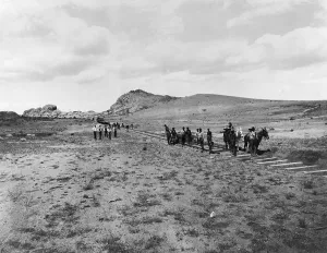 Civil Engineering History Drucke: Workers Laying Railroad Tracks
