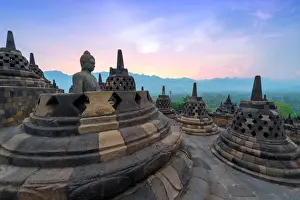 Central Java Indonesia Drucke: Borobudur temple, Central Java, Indonesia