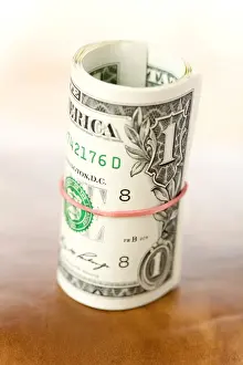 US Dollar Bills Drucke: Bundle of dollar bills