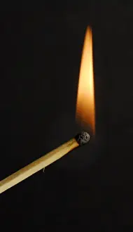 Black Background Photography Drucke: Burning match