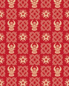 Retro Art Illustrations Drucke: Angel Star Pattern
