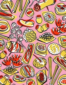 Fine Art Illustrations Online Drucke: Appetizer Pattern