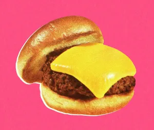 Gemalte Darstellung eines Cheeseburgers