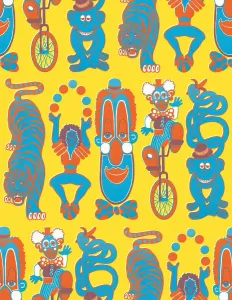 Bright Colored Backgrounds Drucke: Circus pattern