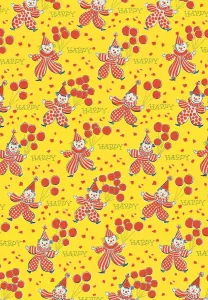 Colored Background Fine Art Prints Drucke: Clown pattern