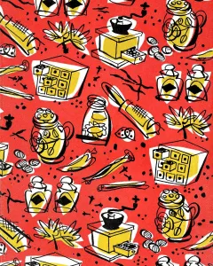 Colored Background Illustrations Drucke: Coffee Grinder Pattern