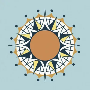 Blue Background Art Drucke: Compass
