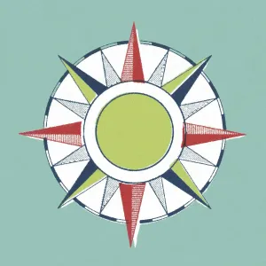 Blue Background Art Drucke: Compass