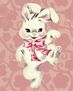 Vintage Rabbit Illustrations Drucke: Dancing Rabbit