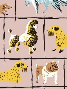 Whimsical Animal Illustrations Drucke: Dog pattern