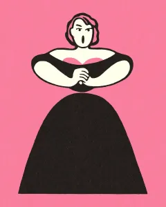 Drucke von Ein Meisterwerk der Malerei, das die Schönheit und Leidenschaft einer Opernsängerin einfängt. Die detailreiche Illustration erzählt eine Geschichte von Kunst und Kultur, die uns in ihren Bann zieht Pop-Art Drucke: Die Sängerin