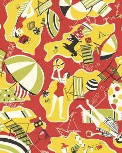 Women At The Beach Drucke: Fun at the Beach Pattern