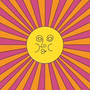 Drucke von Ein Sonnenstrahl, der die Welt mit seiner Energie erfüllt. Ein Bild voller Farben und Leben, das dich zum Lächeln bringt Pop-Art Drucke: Großartige Sonnenillustration
