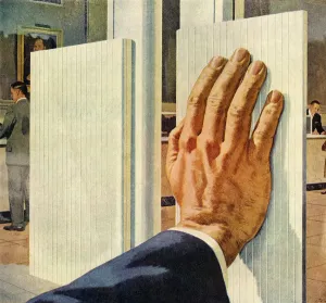 Ein Hand auf dem Türknauf