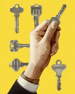 Ein Hand mit verschiedenen Schlüsseln