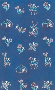 Blue Background Illustrations Drucke: Kids stuff pattern