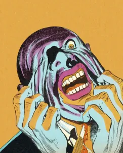 Single Object Fine Art Drucke: Man Pulling His Face Off