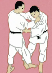 Zwei Männer üben Karate