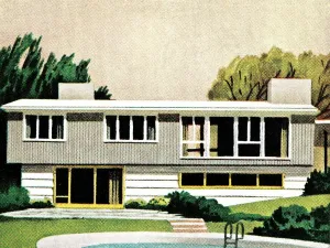 Zeichnung Drucke: Ein beeindruckendes Beispiel für modernistische Architektur