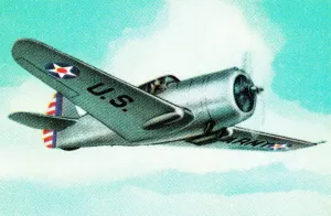 Bildende Kunst Drucke: Militärisches Flugzeug in dramatischer Szenerie